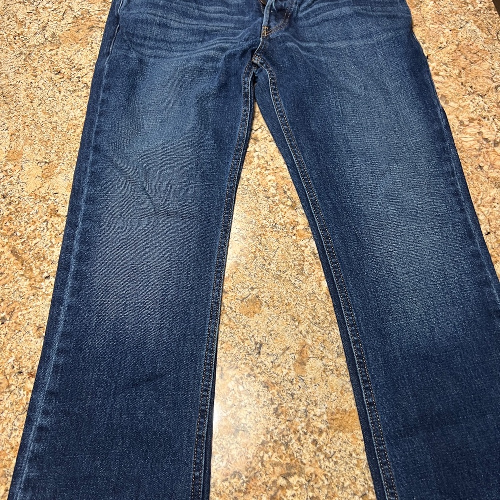 Men’s Hollister Light/Dark Blue Button Fly Denim Jeans 34 x 32